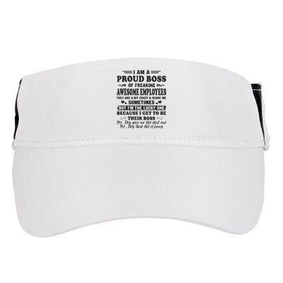 I Am A Proud Boss Of Freaking Awesome Employees Adult Drive Performance Visor