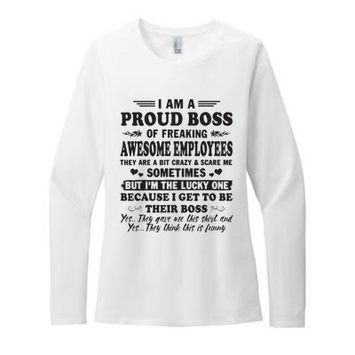 I Am A Proud Boss Of Freaking Awesome Employees Womens CVC Long Sleeve Shirt