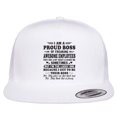 I Am A Proud Boss Of Freaking Awesome Employees Flatbill Hat