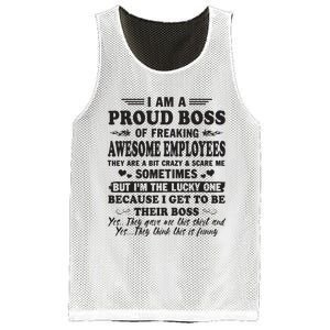 I Am A Proud Boss Of Freaking Awesome Employees Mesh Reversible Basketball Jersey Tank