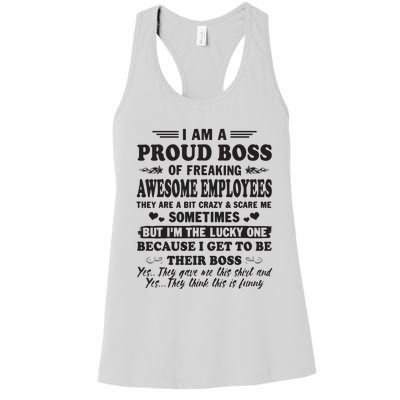 I Am A Proud Boss Of Freaking Awesome Employees Women's Racerback Tank