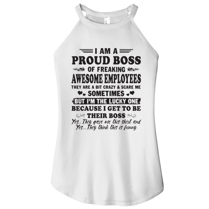 I Am A Proud Boss Of Freaking Awesome Employees Women's Perfect Tri Rocker Tank