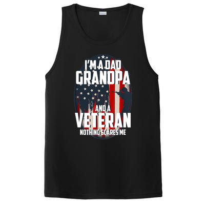 I Am A Dad Grandpa And A Veteran Nothing Scares Me Usa Gift PosiCharge Competitor Tank