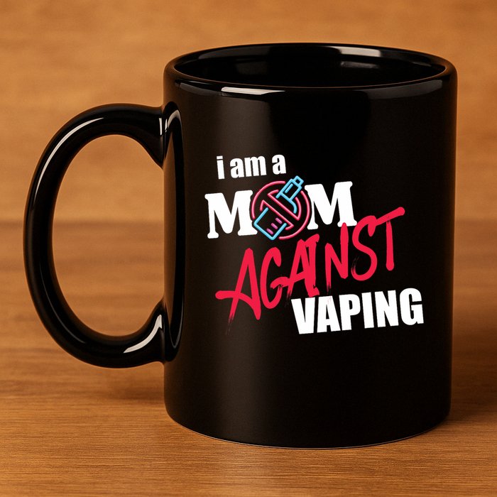 I Am A Mom Against Vaping Non Smoker Anti Vape Supporter 11oz C Handle Ceramic Mug
