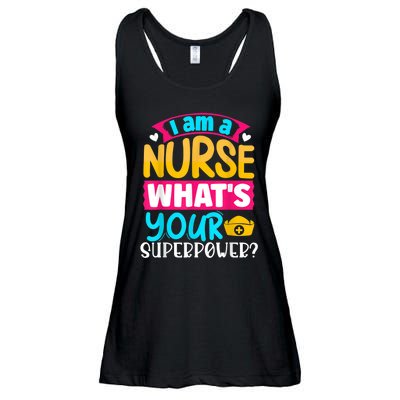 I Am A Nurse What's Your Superpower Ladies Essential Flowy Tank