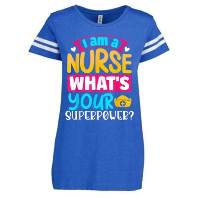 I Am A Nurse What's Your Superpower Enza Ladies Jersey Football T-Shirt