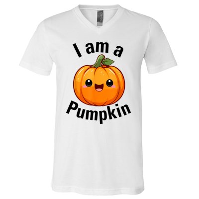 I Am A Pumpkin With Cute Little Pumpkin V-Neck T-Shirt