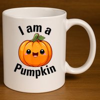 I Am A Pumpkin With Cute Little Pumpkin 11oz C Handle Ceramic Mug