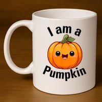 I Am A Pumpkin With Cute Little Pumpkin 11oz C Handle Ceramic Mug