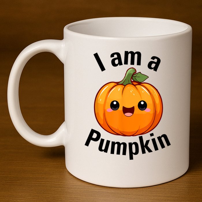 I Am A Pumpkin With Cute Little Pumpkin 11oz C Handle Ceramic Mug