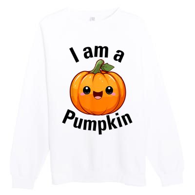 I Am A Pumpkin With Cute Little Pumpkin Premium Crewneck Sweatshirt