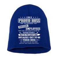 I Am A Proud Boss Of Freaking Awesome Employees Gift Short Acrylic Beanie