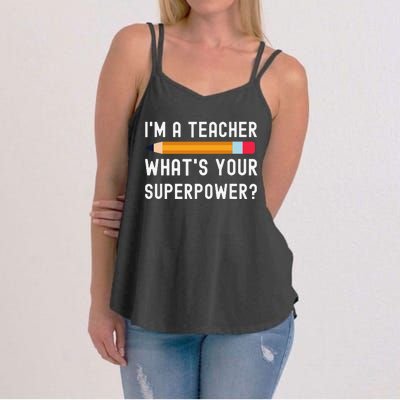 I Am a Teacher What Is Your Superpower Women's Strappy Tank