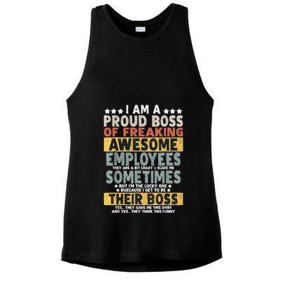 I Am A Proud Boss Of Freaking Awesome Employees Funny Boss Ladies PosiCharge Tri-Blend Wicking Tank