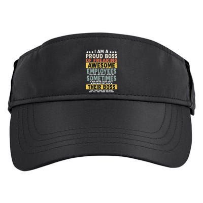 I Am A Proud Boss Of Freaking Awesome Employees Funny Boss Adult Drive Performance Visor