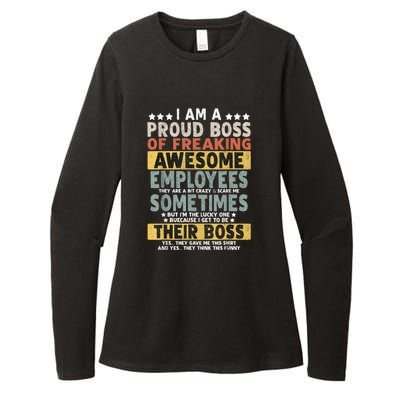 I Am A Proud Boss Of Freaking Awesome Employees Funny Boss Womens CVC Long Sleeve Shirt