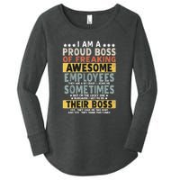 I Am A Proud Boss Of Freaking Awesome Employees Funny Boss Women's Perfect Tri Tunic Long Sleeve Shirt