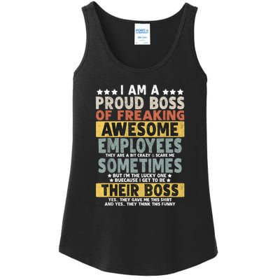 I Am A Proud Boss Of Freaking Awesome Employees Funny Boss Ladies Essential Tank