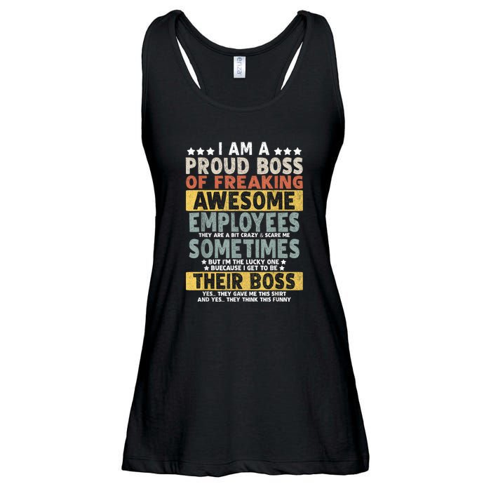 I Am A Proud Boss Of Freaking Awesome Employees Funny Boss Ladies Essential Flowy Tank