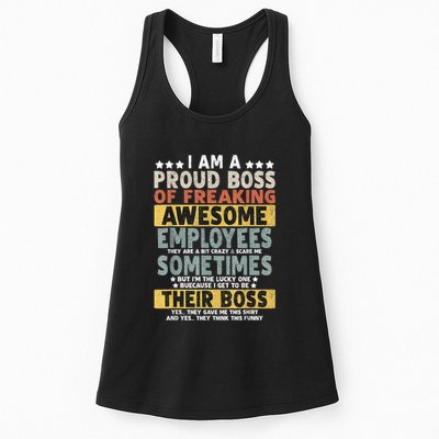 I Am A Proud Boss Of Freaking Awesome Employees Funny Boss Womens Tank Top