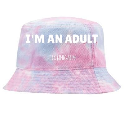 Im An Adult Technically Funny 18th Birthday Gift Tie-Dyed Bucket Hat