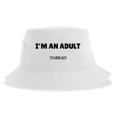 Im An Adult Technically Funny 18th Birthday Gift Sustainable Bucket Hat