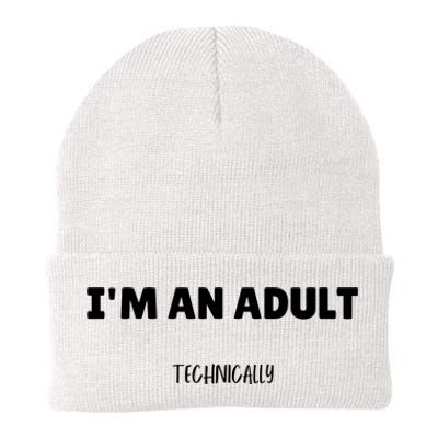 Im An Adult Technically Funny 18th Birthday Gift Knit Cap Winter Beanie