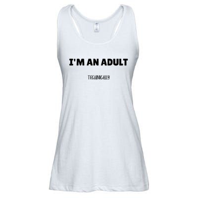 Im An Adult Technically Funny 18th Birthday Gift Ladies Essential Flowy Tank