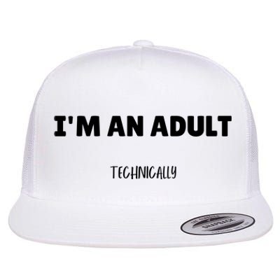 Im An Adult Technically Funny 18th Birthday Gift Flat Bill Trucker Hat