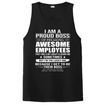 I Am A Proud Boss Of Freaking Awesome Employees Funny Gift PosiCharge Competitor Tank