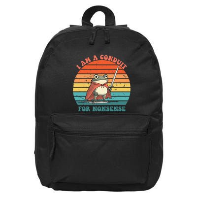 I Am A Conduit For Nonsense Design Gift 16 in Basic Backpack