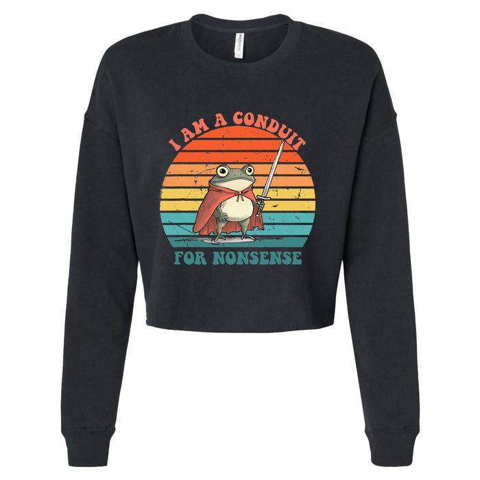 I Am A Conduit For Nonsense Design Gift Cropped Pullover Crew