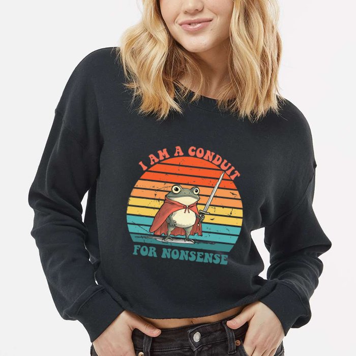 I Am A Conduit For Nonsense Design Gift Cropped Pullover Crew
