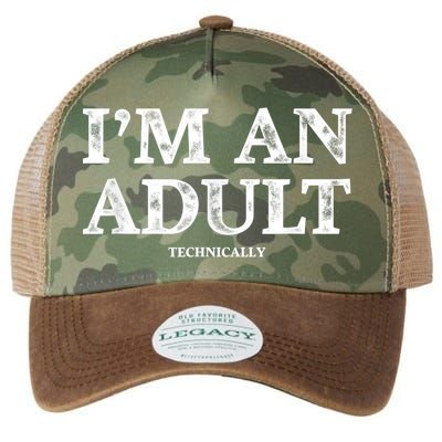 I'm An Adult Technically Funny 18th Birthday Gift Legacy Tie Dye Trucker Hat