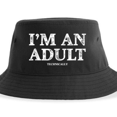 I'm An Adult Technically Funny 18th Birthday Gift Sustainable Bucket Hat