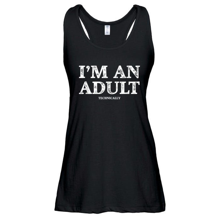 I'm An Adult Technically Funny 18th Birthday Gift Ladies Essential Flowy Tank