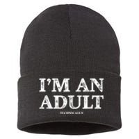 I'm An Adult Technically Funny 18th Birthday Gift Sustainable Knit Beanie