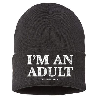 I'm An Adult Technically Funny 18th Birthday Gift Sustainable Knit Beanie