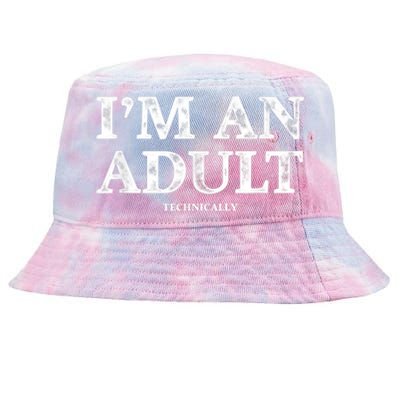 I'm An Adult Technically Funny 18th Birthday Gift Tie-Dyed Bucket Hat