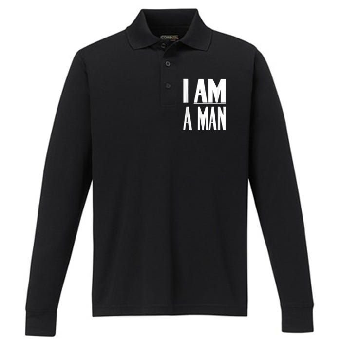 I Am A Man Civil Rights Performance Long Sleeve Polo