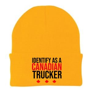 Identify As A Canadian Trucker Leaf Knit Cap Winter Beanie