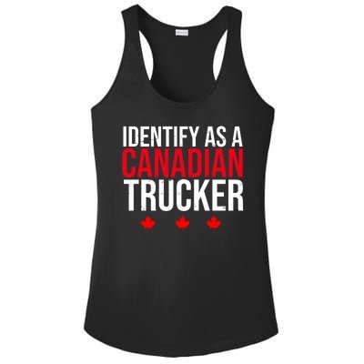 Identify As A Canadian Trucker Leaf Ladies PosiCharge Competitor Racerback Tank