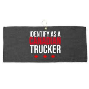 Identify As A Canadian Trucker Leaf Large Microfiber Waffle Golf Towel