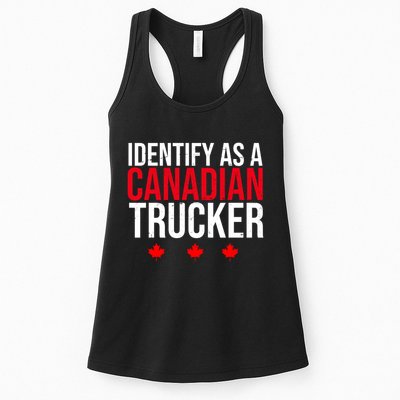 Identify As A Canadian Trucker Leaf Womens Tank Top