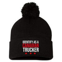 Identify As A Canadian Trucker Leaf Pom Pom 12in Knit Beanie