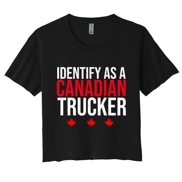 Identify As A Canadian Trucker Leaf Crop Top