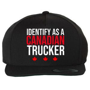 Identify As A Canadian Trucker Leaf Wool Snapback Cap