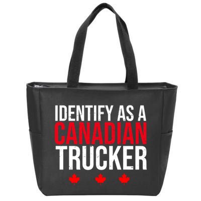 Identify As A Canadian Trucker Leaf Zip Tote Bag