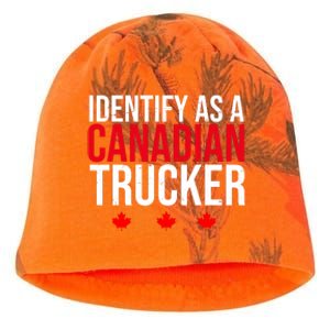 Identify As A Canadian Trucker Leaf Kati - Camo Knit Beanie