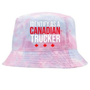 Identify As A Canadian Trucker Leaf Tie-Dyed Bucket Hat